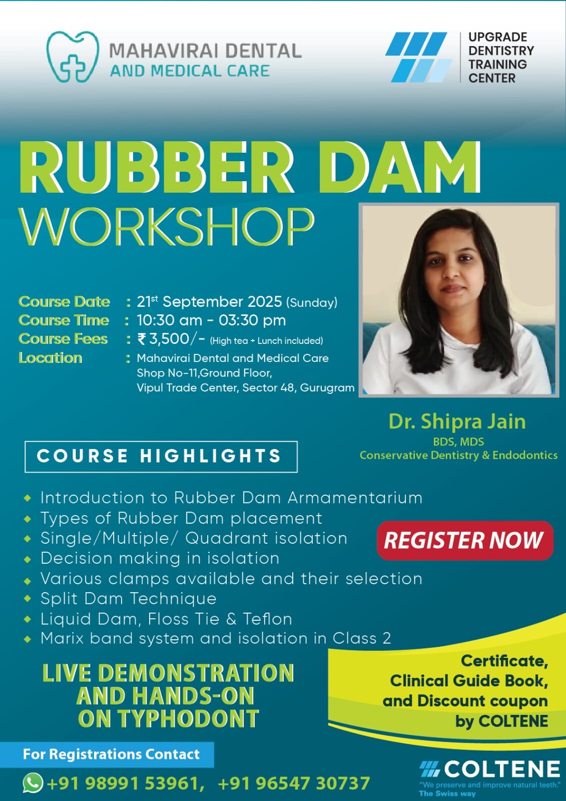 Workshop at Mahavirai Dental and Medical Care 2 rubber dam workshop mahavirai dental and medical care